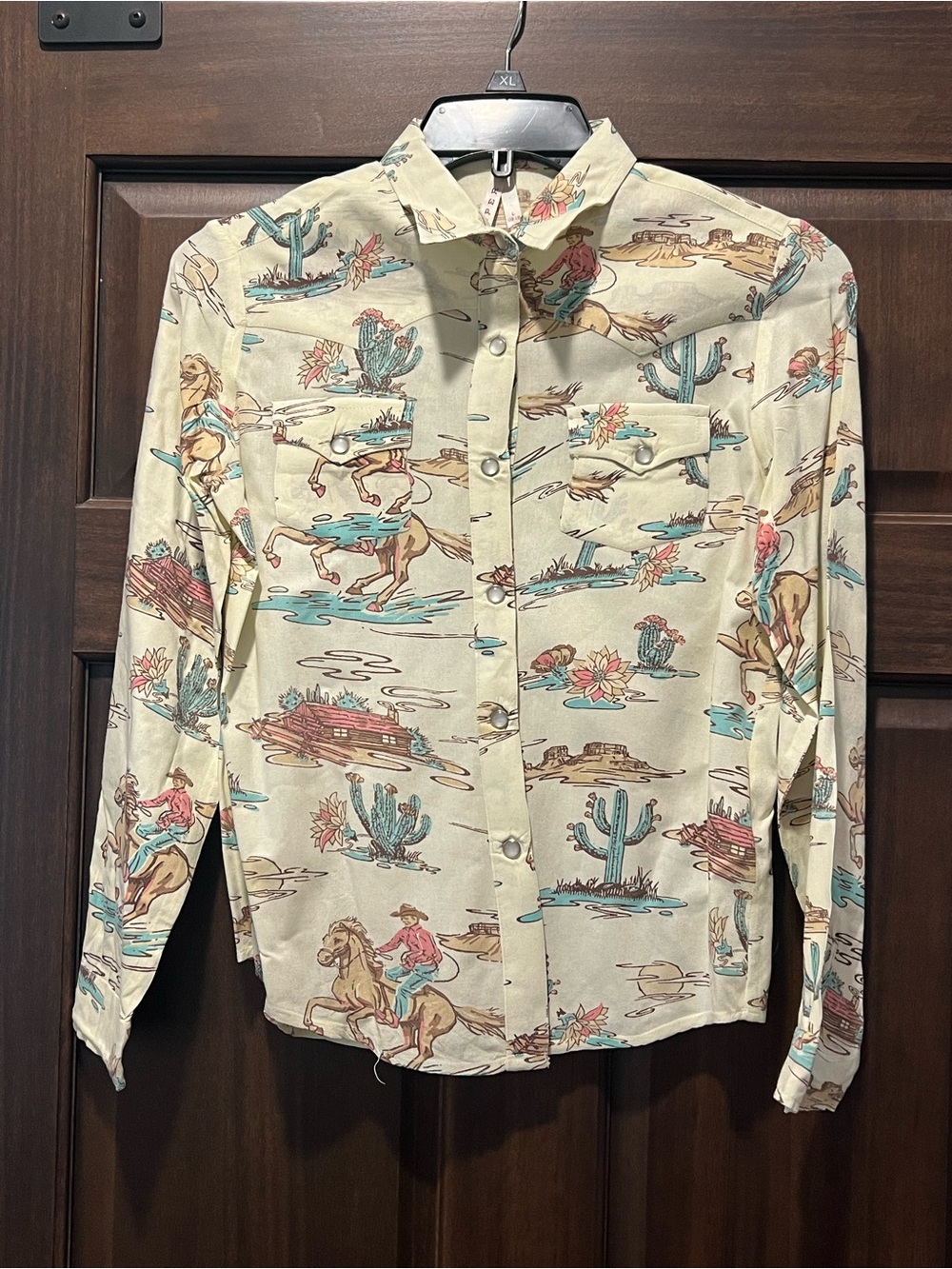 Roper western pearl snap shirt- girls L